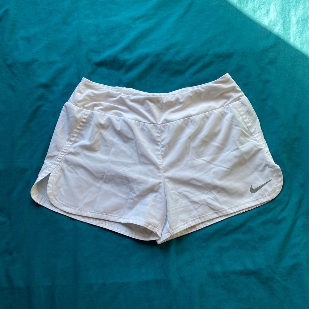 Nike Women’s White Lightweight Running Shorts w/ Built-in Underwear